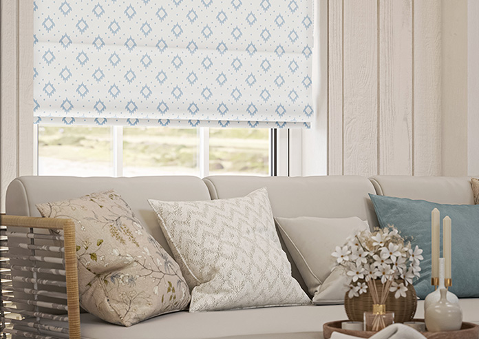 Huaraz Velvet, Mid Blue - Roman Blind - Image 5
